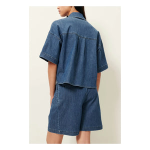 Sessùn - Santa Port Gestreifte Baumwollshorts | Marineblau