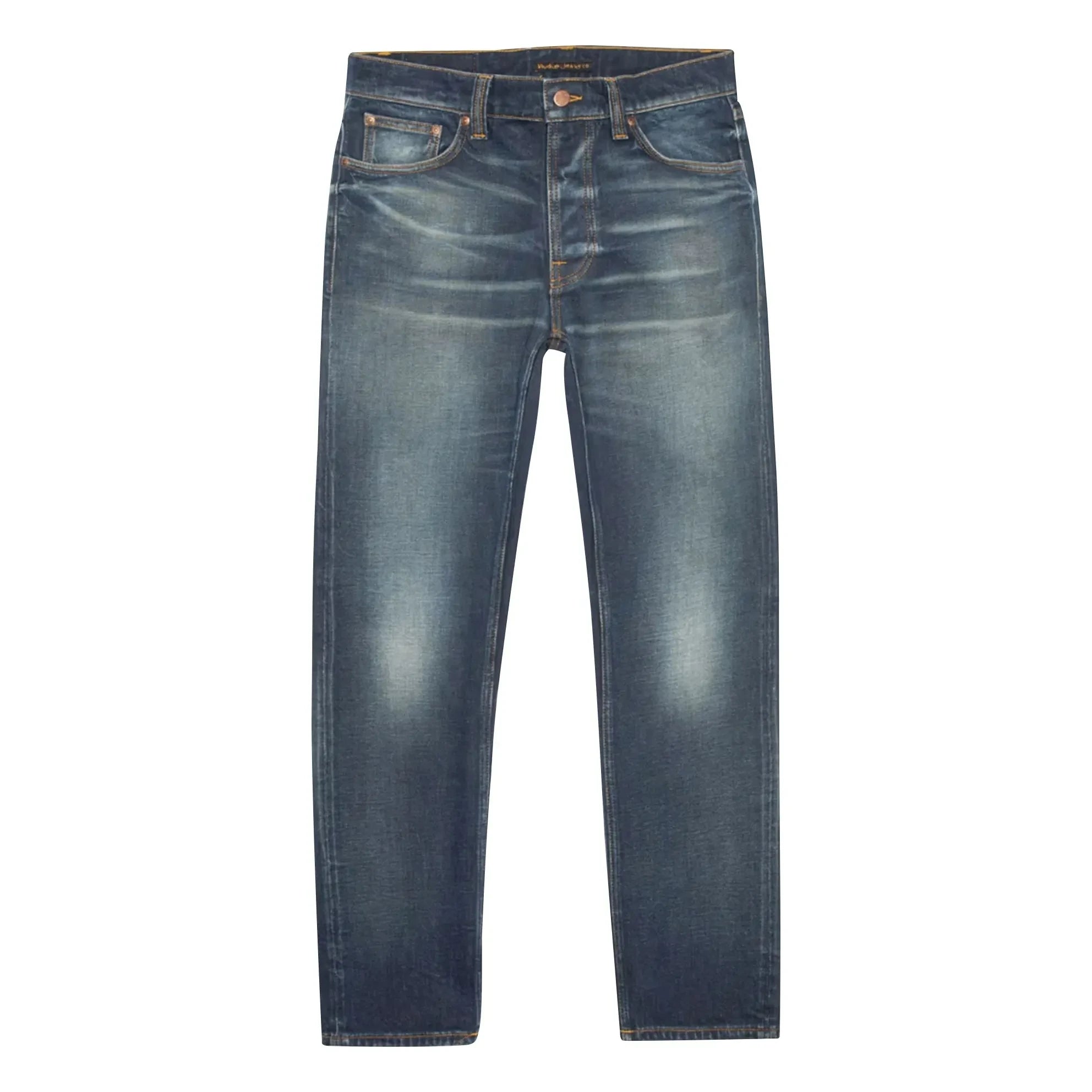 Nudie Jeans - Solid Ollie Lost Light Baumwolljeans | Verblasstes blaugrau