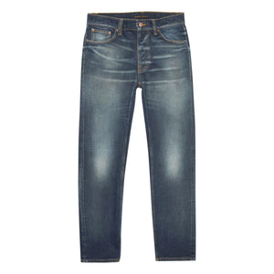Nudie Jeans - Solid Ollie Lost Light Baumwolljeans | Verblasstes blaugrau