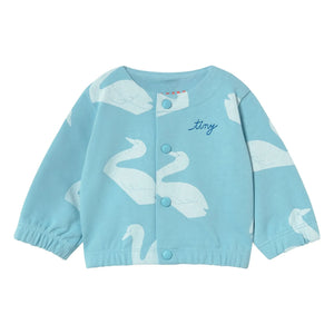 Tinycottons - Jacke aus Bio-Baumwolle mit Schwanenmotiv | Hellblau