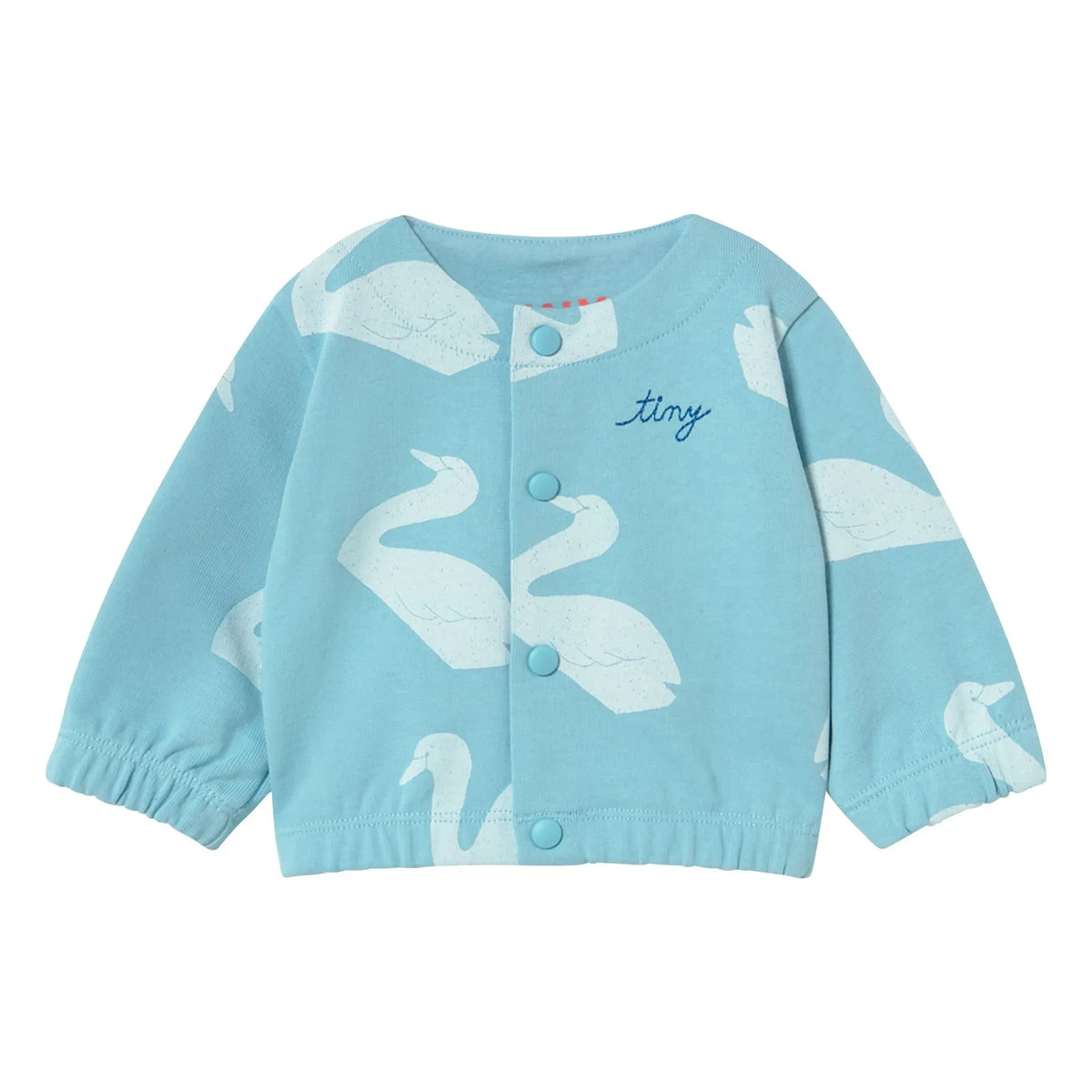 Tinycottons - Jacke aus Bio-Baumwolle mit Schwanenmotiv | Hellblau