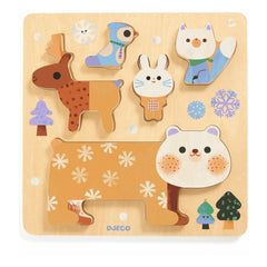 Djeco - WoodyStack Holzpuzzle - 5 Teile
