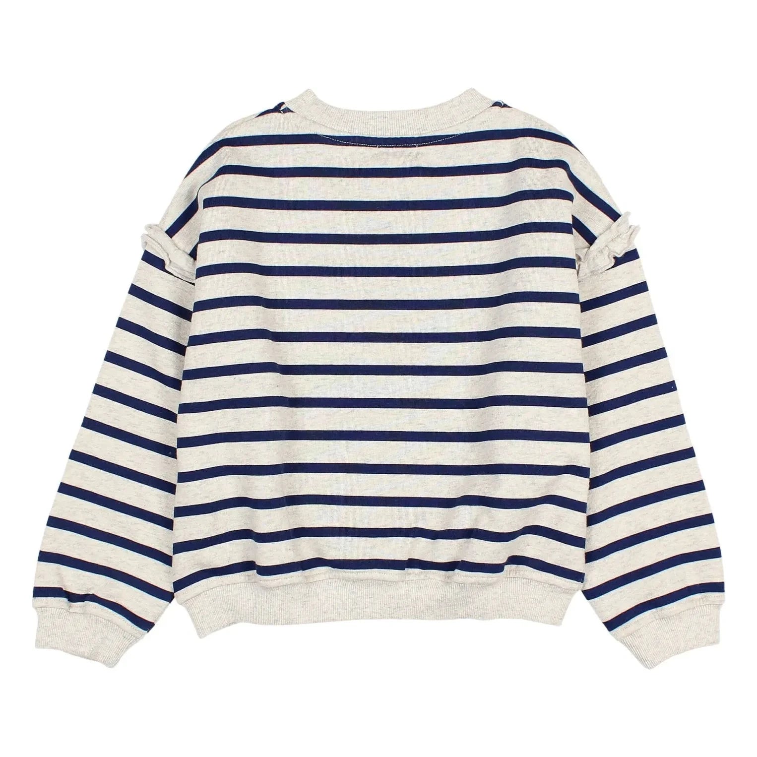 Búho - Kız Çocuk Denizci Çizgili Organik Pamuklu Sweatshirt | Lacivert