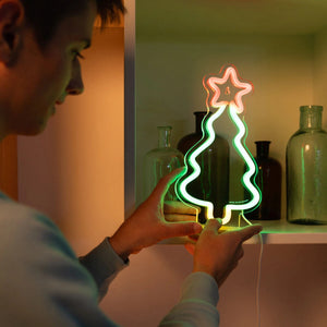 Legami - Neon-Effekt LED Lampe - Weihnachtsbaum - Es ist ein Zeichen