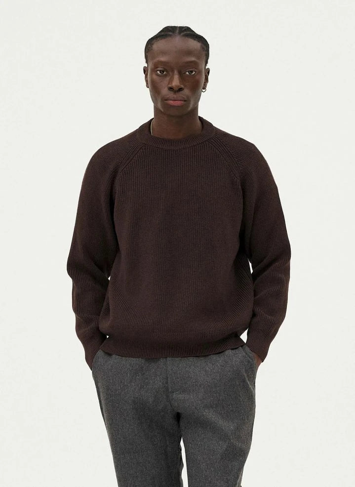 Noyoco - Oslo Pullover aus Merinowolle und Bio-Baumwolle | Braun