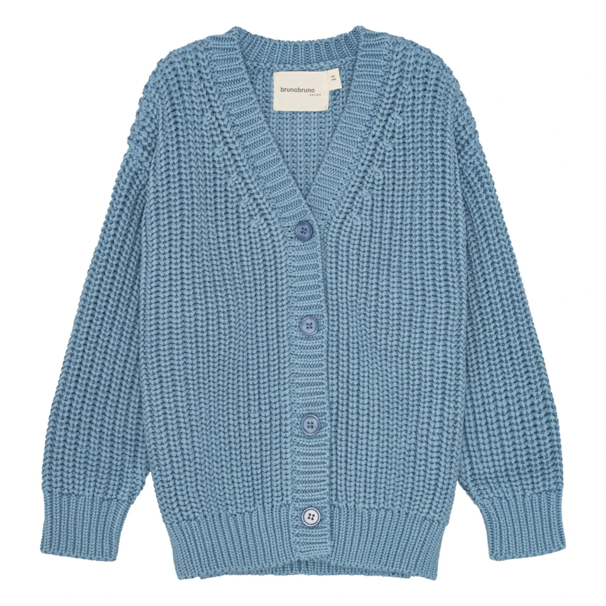 brunobruno nation - Strickjacke aus Bio-Baumwolle | Blau
