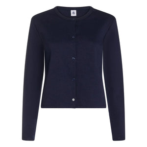 Petit Bateau - Bio-Baumwoll Cardigan mit Gürtel | Marineblau