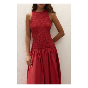 Faithfull the Brand - Sanchia Kleid aus Baumwolle | Rot