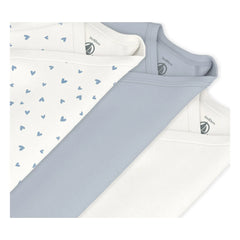 Petit Bateau - 3er Pack Bio-Baumwolle Herzchen-Wickelbodys | Weiß