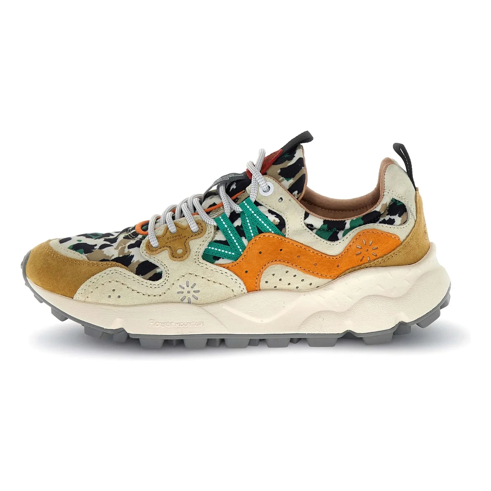 Flower Mountain - Yamano 3 Leopard Wildleder- und Nylon-Sneaker | Orange