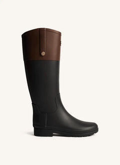 Hunter - Wellington Reitstiefel mit goldfarbenen Details | Schwarz