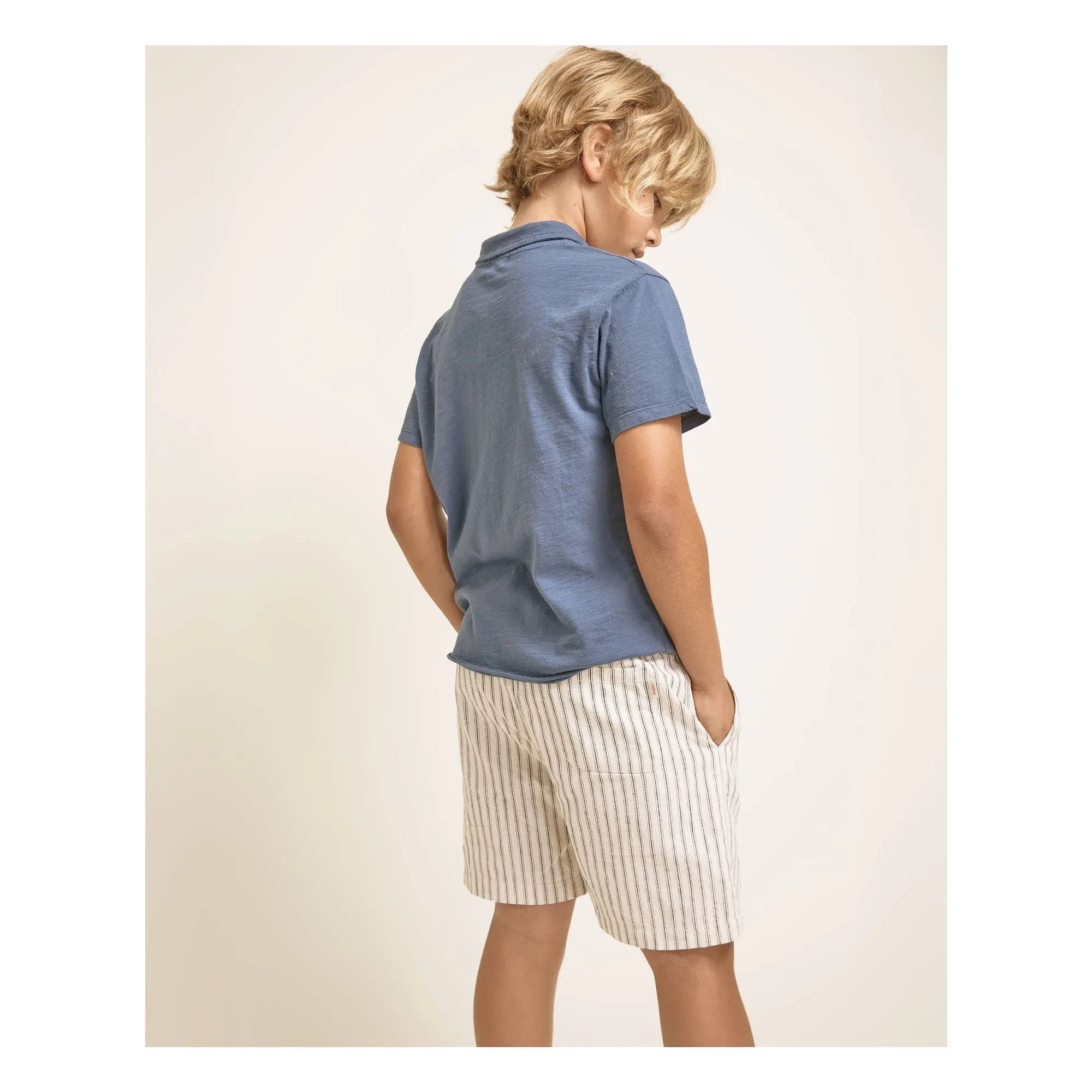 Búho – Gestreifte Leinen-Bermudashorts | Ecru