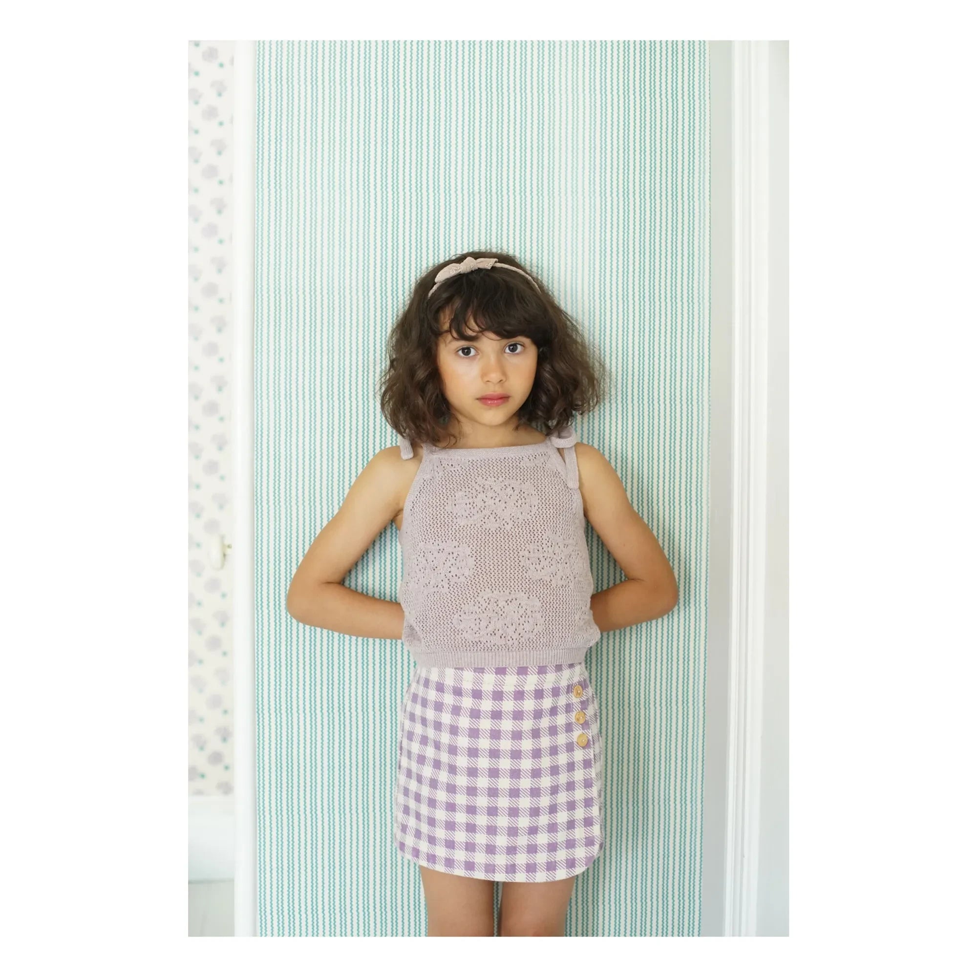 Soor Ploom - Karierter Minirock in Oliv | Lila