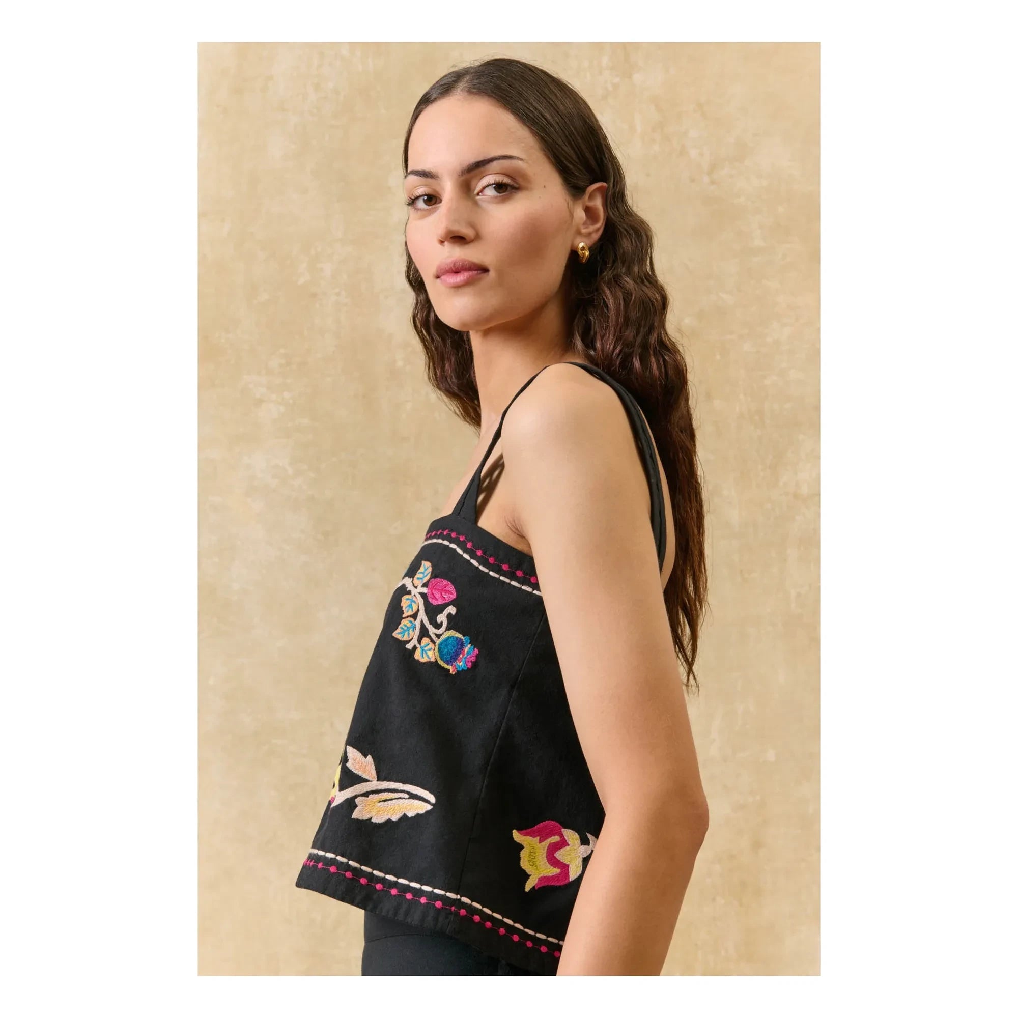 Louise Misha - Phaedra Bio-Baumwoll-Top | Schwarz