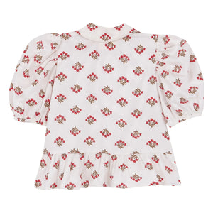 birinit - Monzón Bio-Baumwollbluse mit Rüschen | Weiß