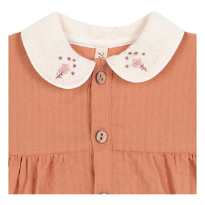 birinit - Overall mit Claudine-Kragen Dessert Bio-Baumwolle | Russet