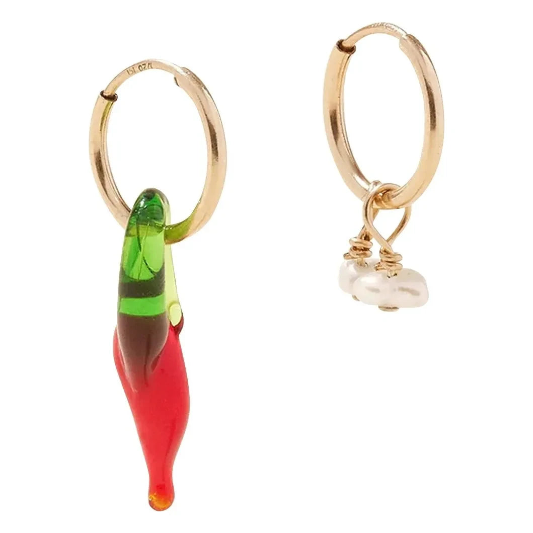 Camille Colette Studio - Paprika- und Perlen-Ohrringe | Rot