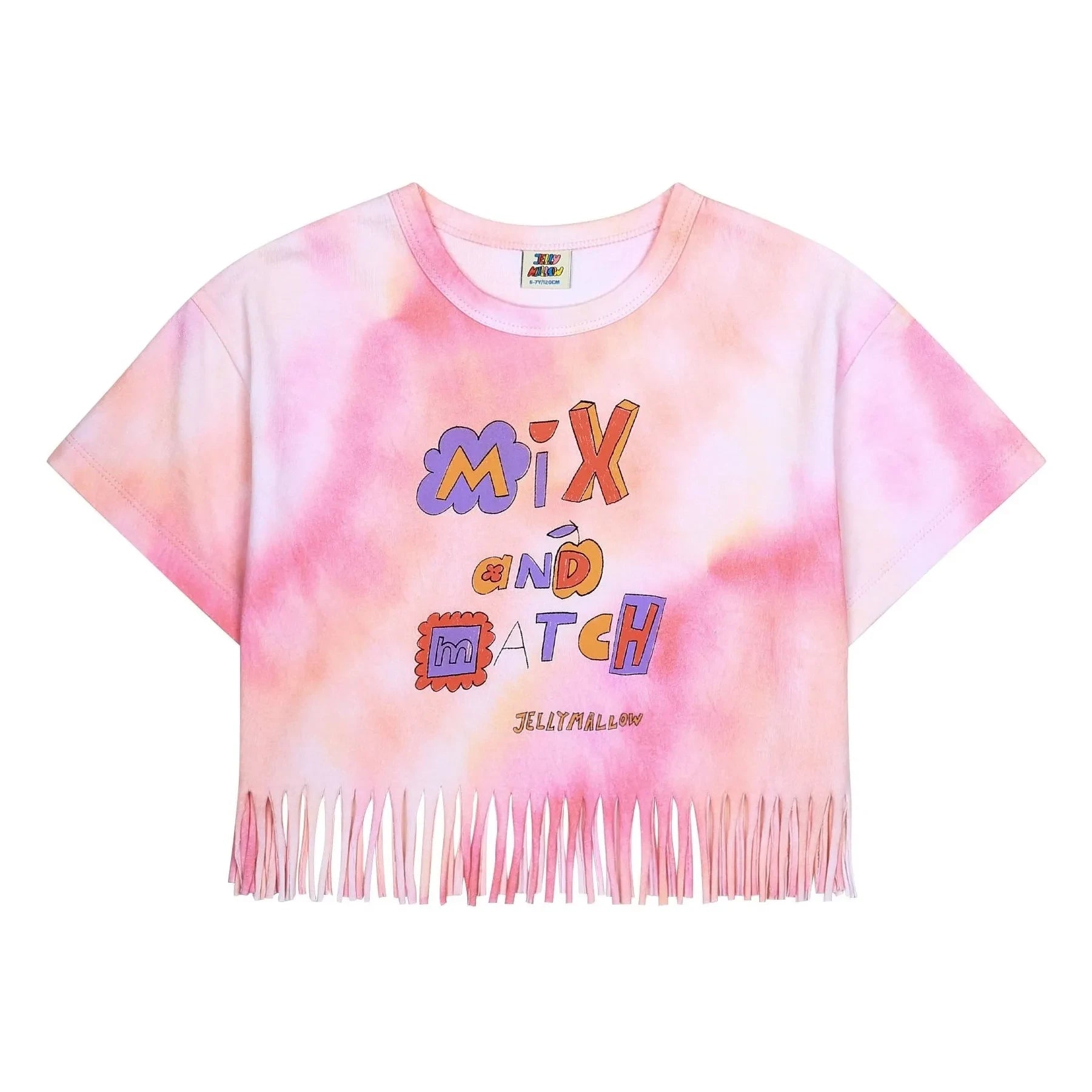 Jelly Mallow - Fransen Batik T-Shirt | Rosa