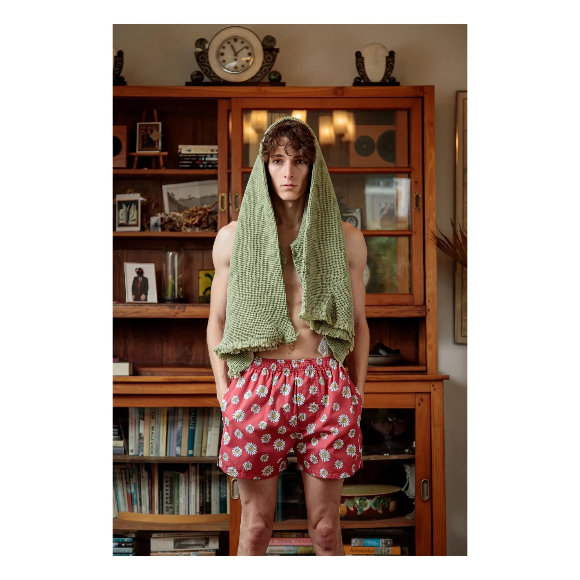 Pockies - Boxershorts mit roten Blumen | Rot