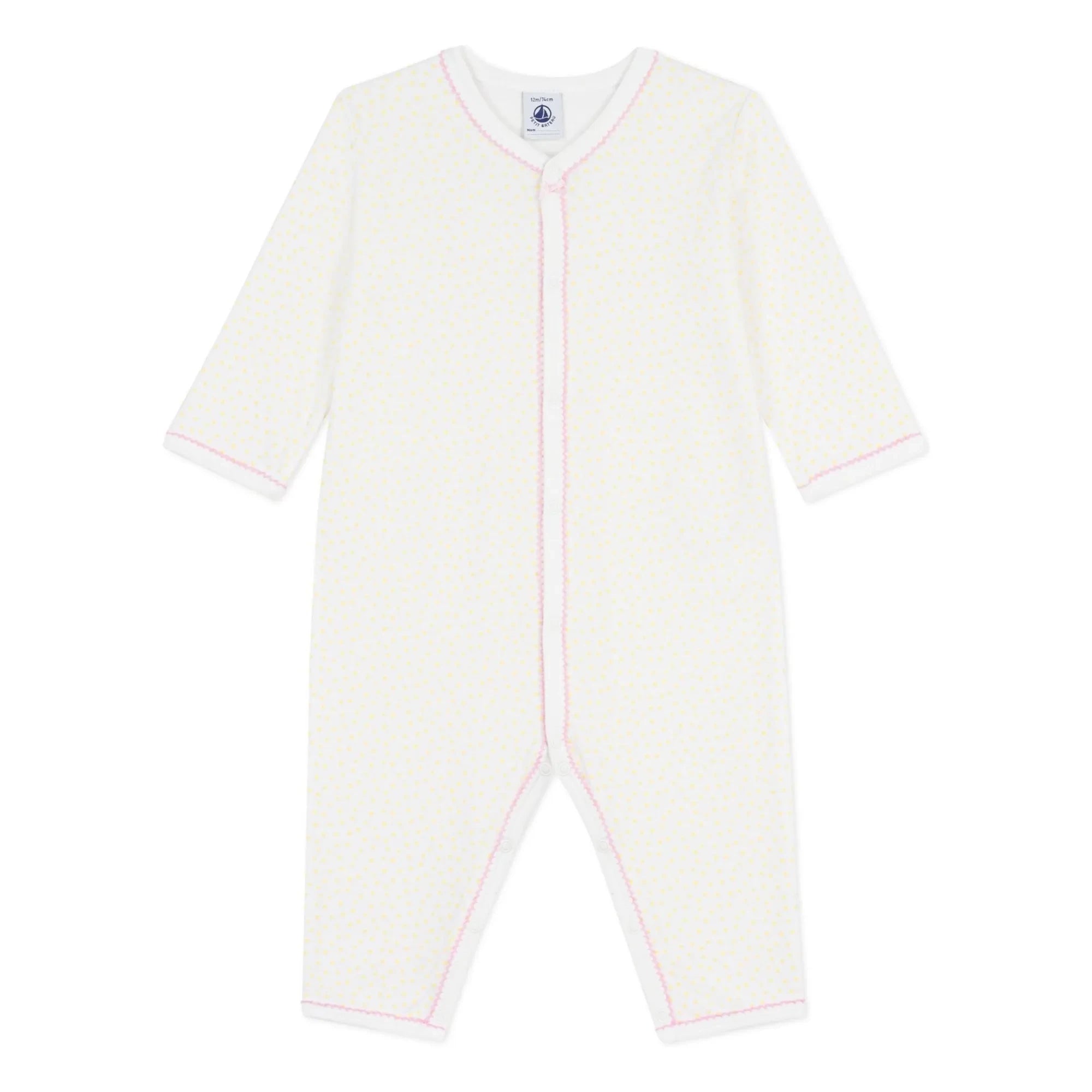 Petit Bateau - Dors Bien Bio-Baumwoll Pyjama | Weiß