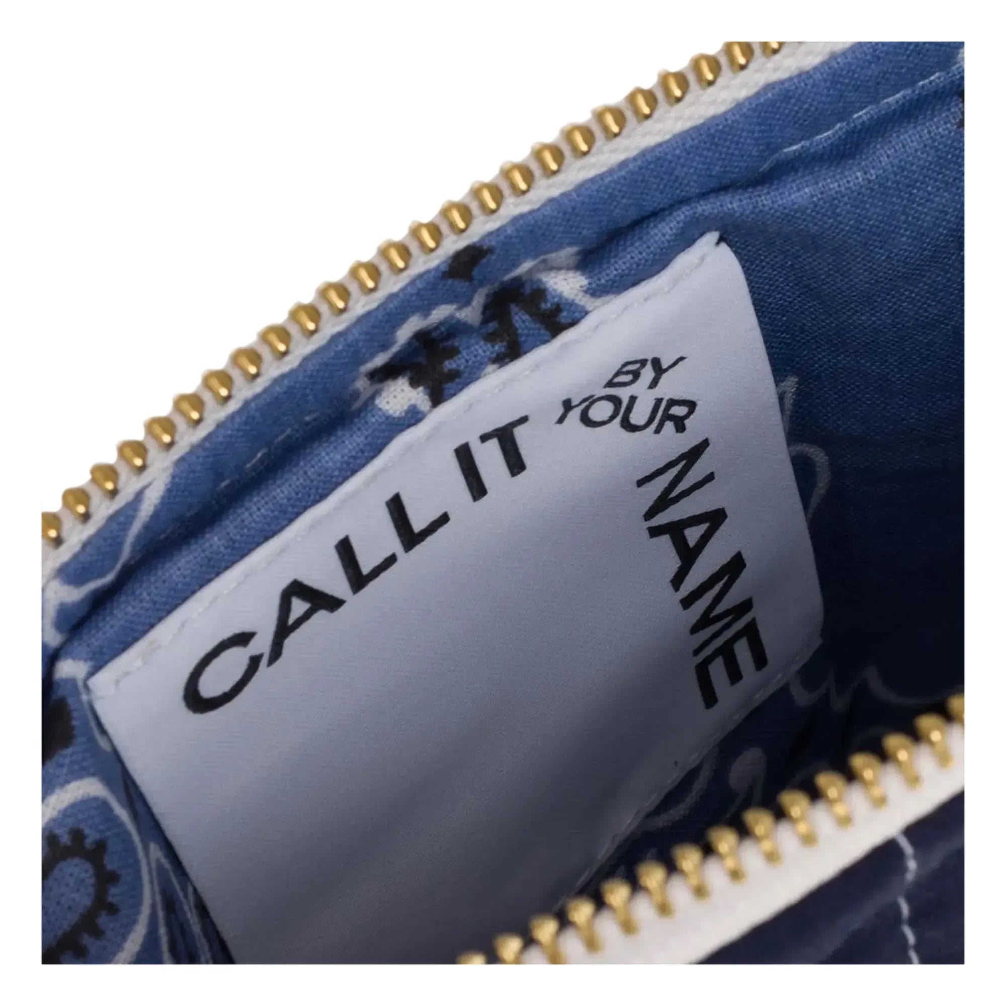 Call it by your name - Mini gestepptes Herz mit Reißverschlusstasche | Marineblau