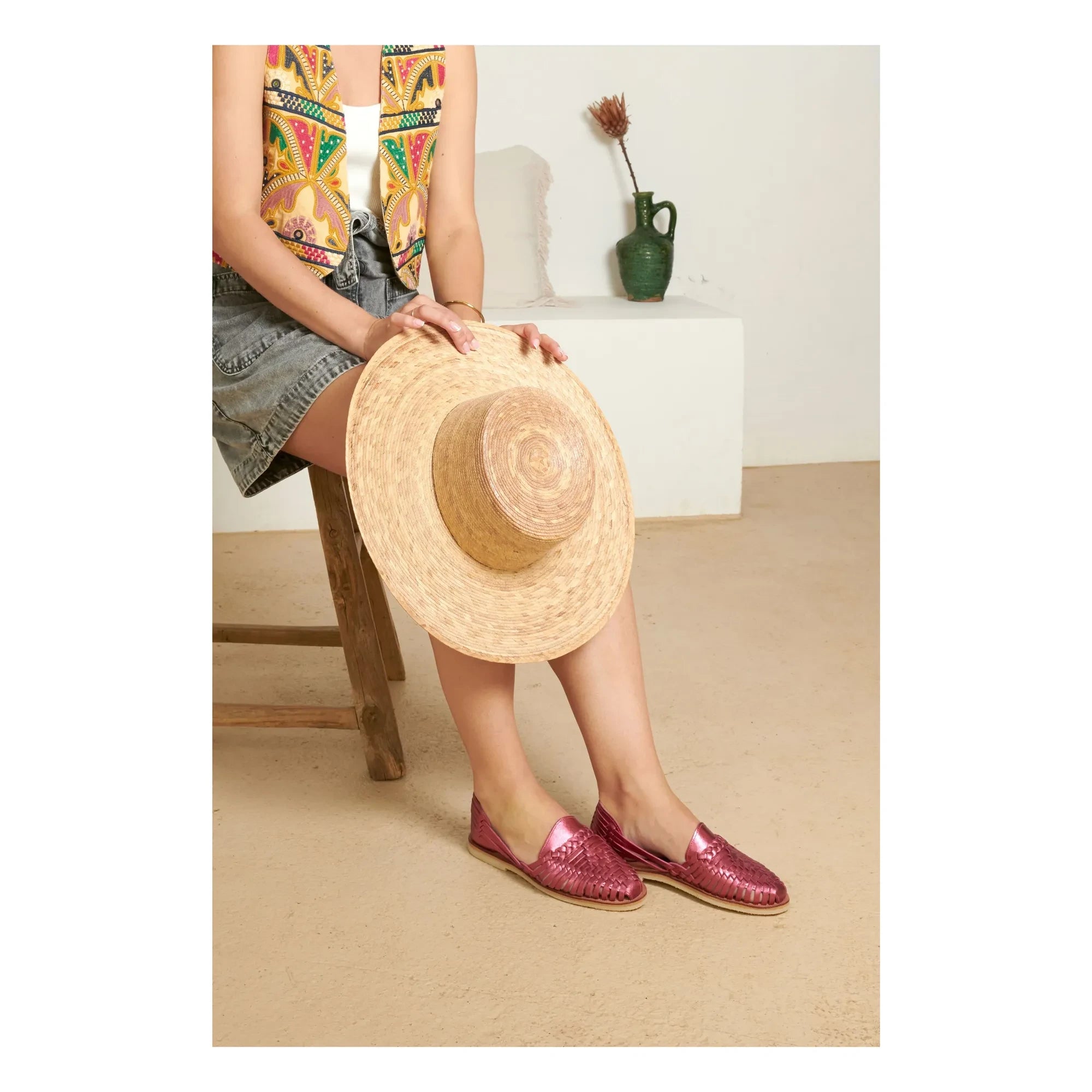 Mapache - Fröhliche Metallic-Sandalen | Rosa