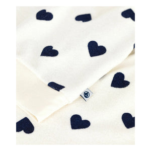 Petit Bateau - Pyjama mit Schwammherz | Ecru