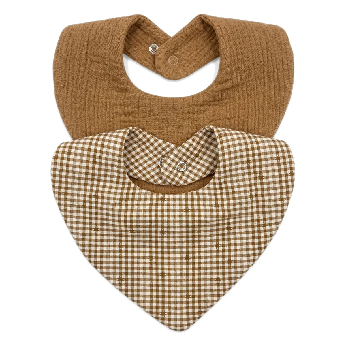 Editions Aimable - Brigitte Bandana - 2er-Set | Noisette Vichy Baumwolle