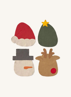 Lorena Canals - Weihnachts-Tablett - 4-teiliges Set
