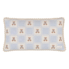 Bebe Organic - Mavi Teddy Patchwork Yastık Kılıfı
