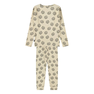 Molo - Lue Smiley organik pamuklu pijama | Soluk sarı