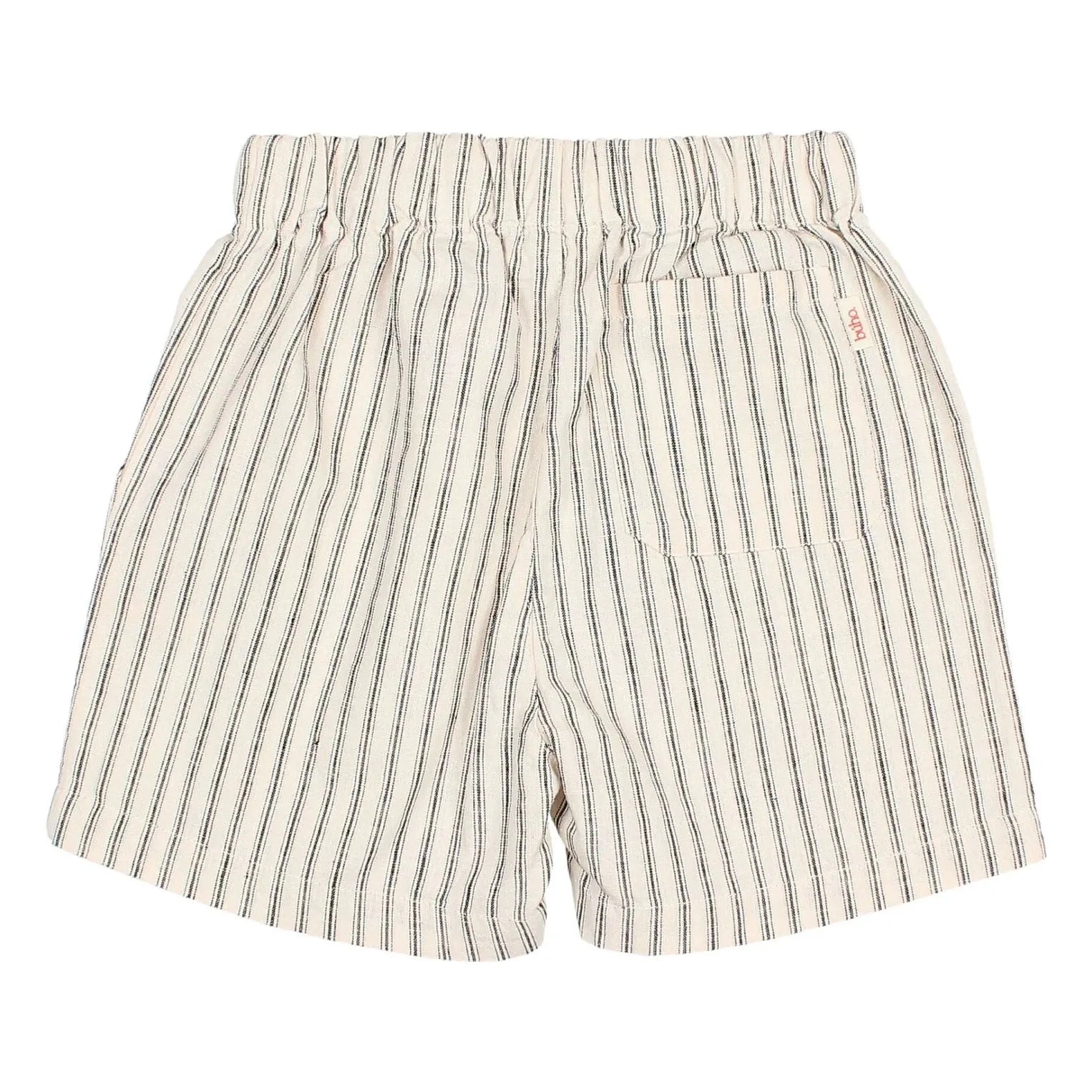 Búho – Gestreifte Leinen-Bermudashorts | Ecru