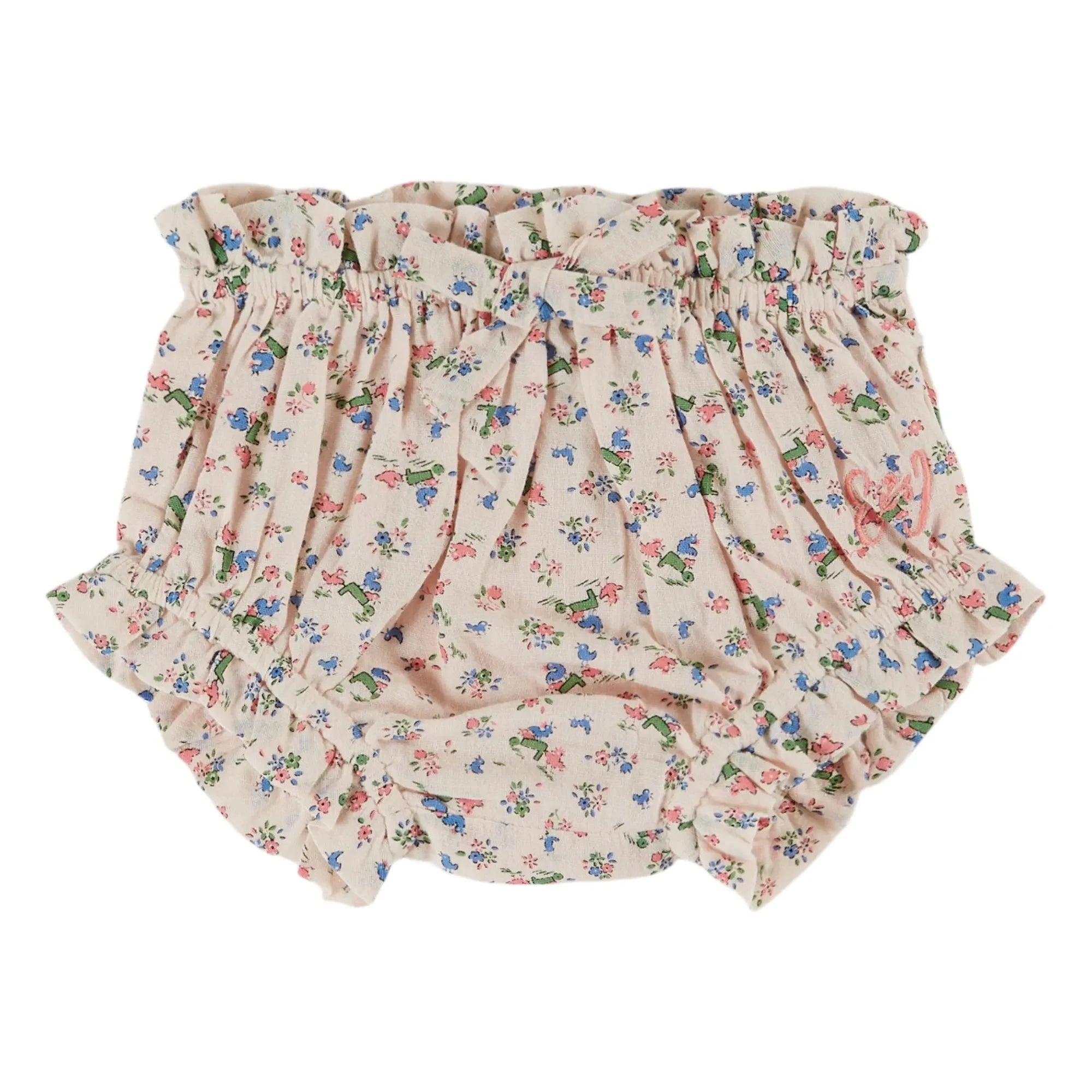 Emile et Ida - Geblümte Bloomer-Hose | Blassrosa
