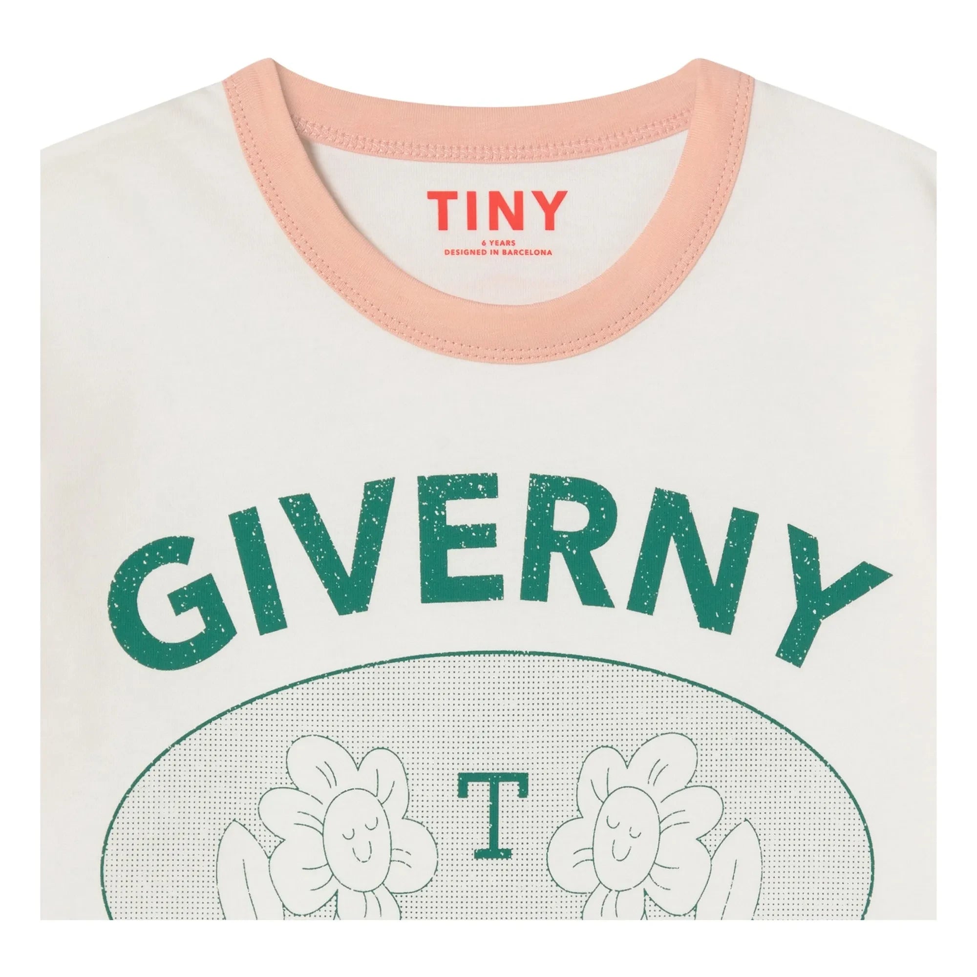 Tinycottons – Giverny Farbblock-T-Shirt aus Bio-Baumwolle | Puderrosa