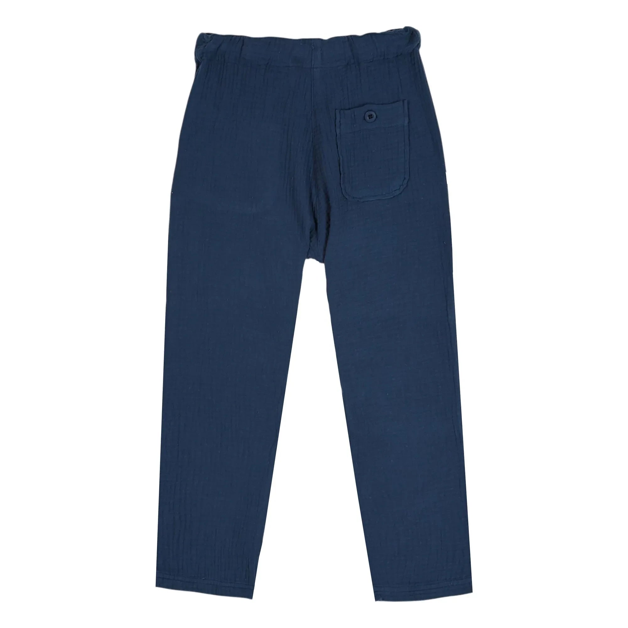 Emile et Ida - Gerade Baumwoll-Musselin-Hose | Marineblau