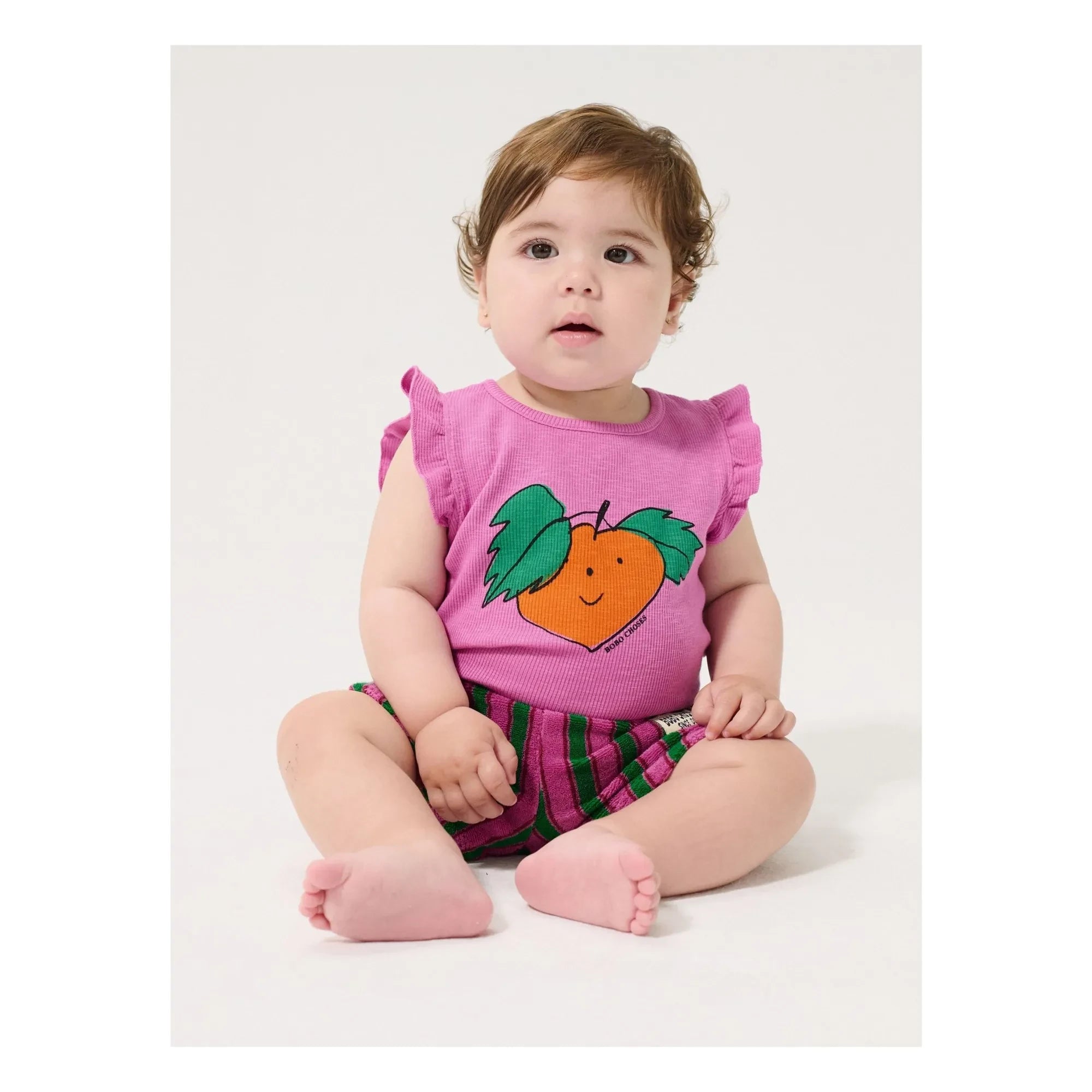 Bobo Choses - Gestreifte Baby-Shorts | Grün