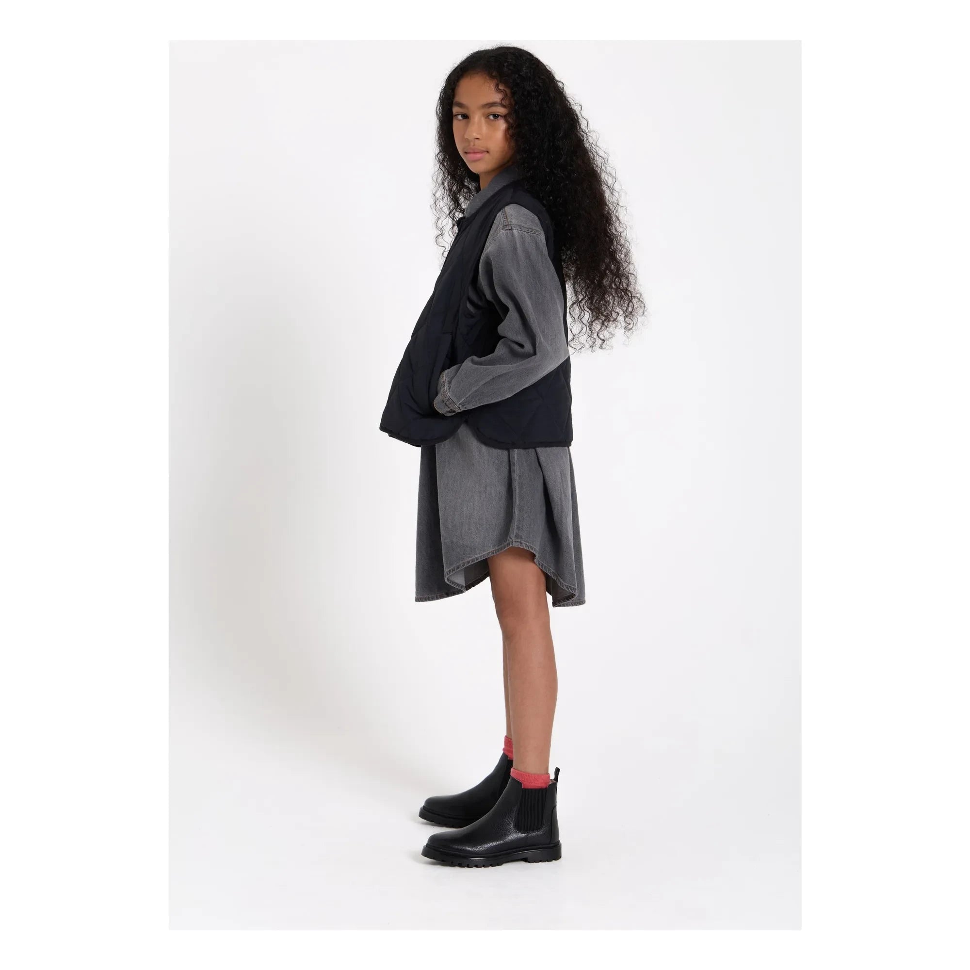 Finger in the nose - Darlin Denim Kleid | Denim grau