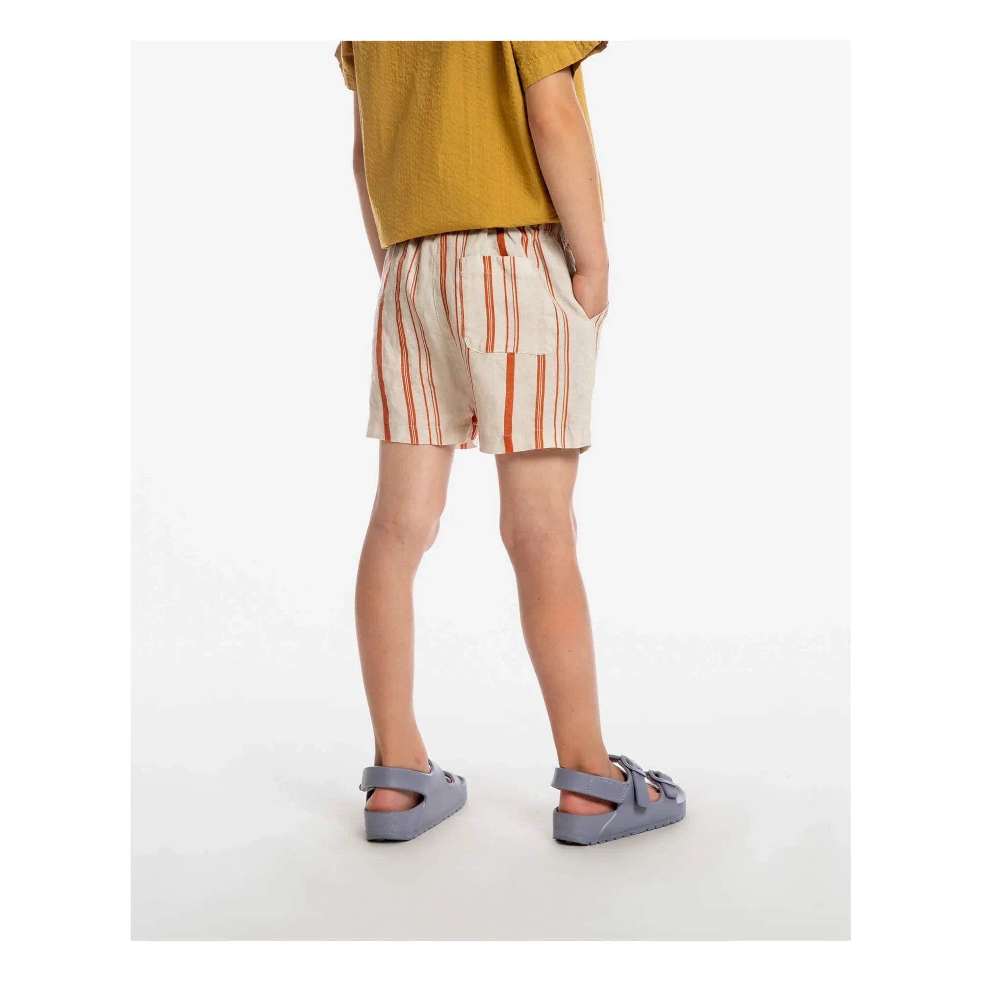 Matona – Klassische gestreifte Leinenshorts | Off-White