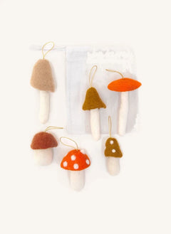 Muskhane - Filzpilz Weihnachtsanhänger - 6er-Set | Orange