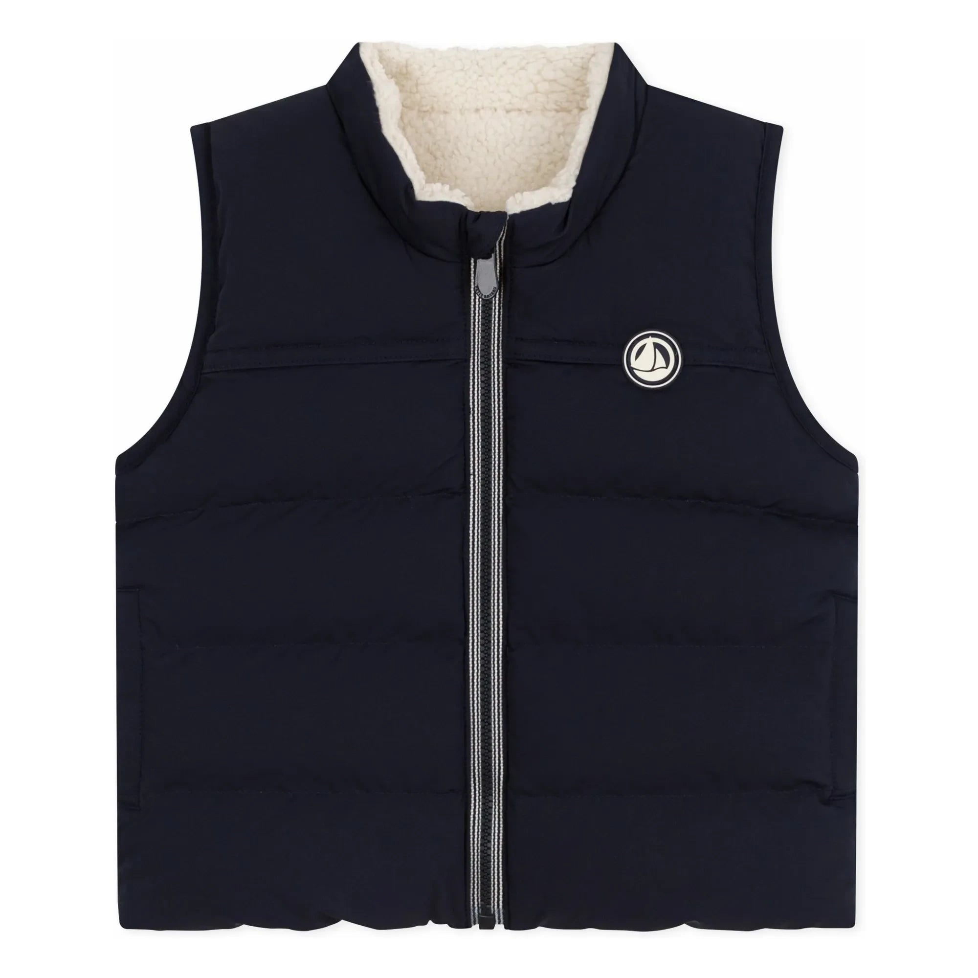 Petit Bateau - Ärmellose Steppweste mit Logo | Marineblau