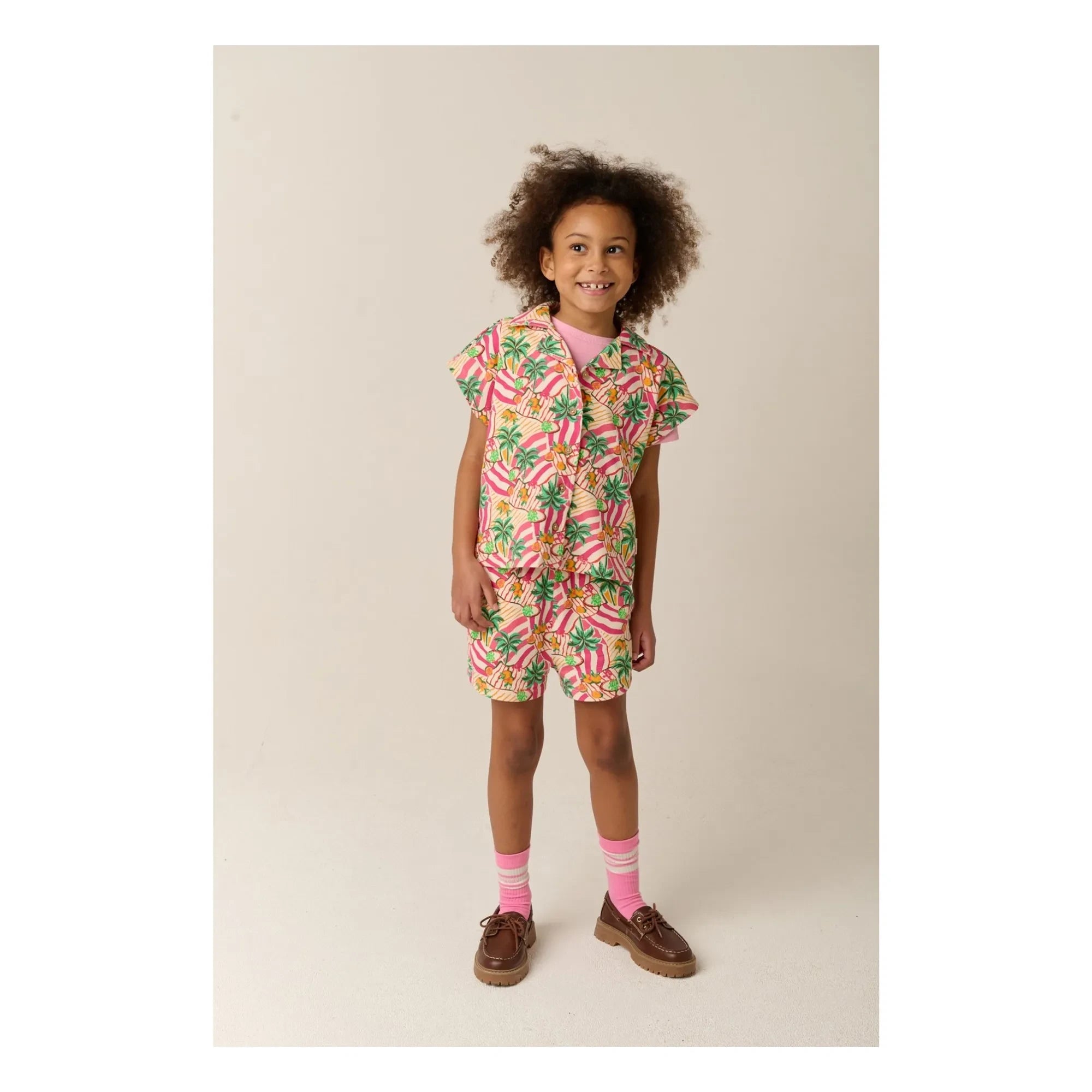 Tumble N'Dry – Amazonas Palmen-Shorts aus Bio-Baumwolle | Pink