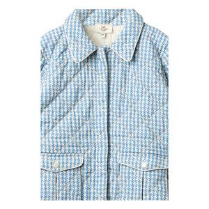 Copenhagen Colors - Pied de Poule organische Baumwoll-Steppjacke | Blau