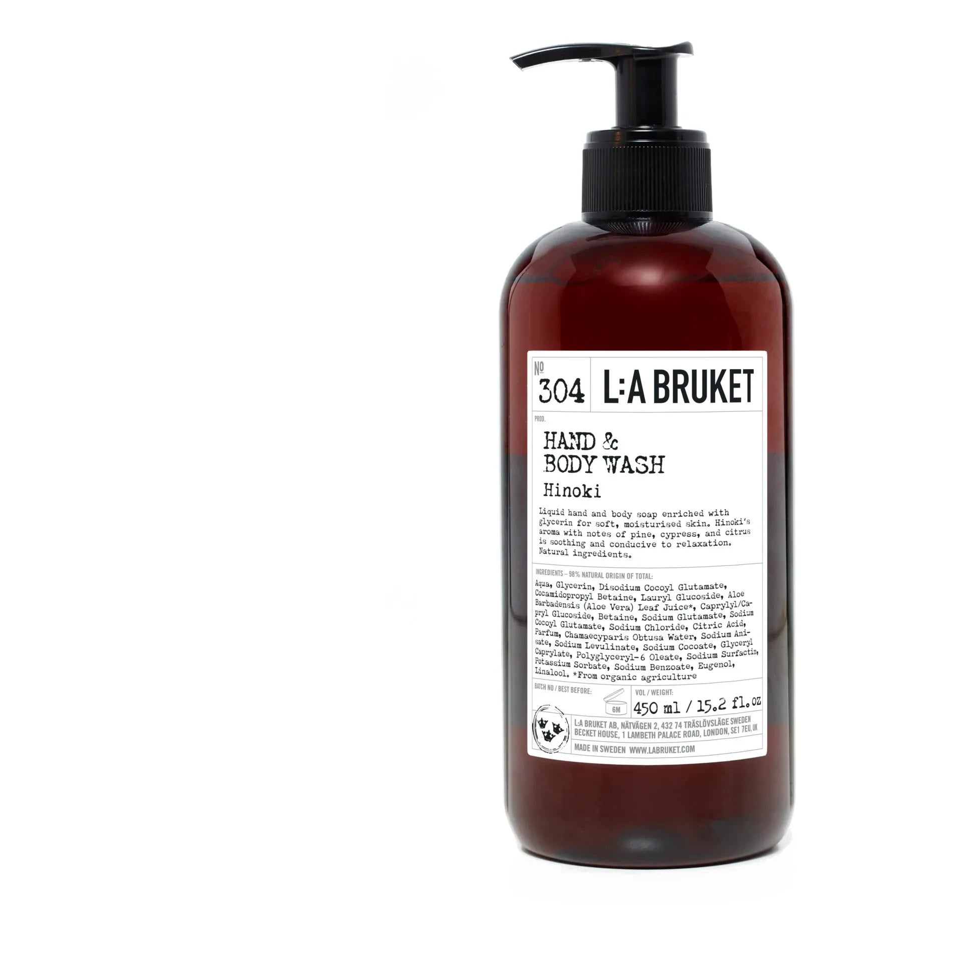 L:A BRUKET - Hinoki 304 Hand- und Körperreiniger - 450 ml