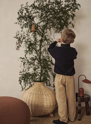 Ferm Living - Geflochtene Rattan-Weihnachtsschmuckglocken - 3er Set