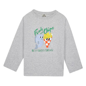 Bonton - Taxo Fish &amp; Chips Tişört | Heather gri