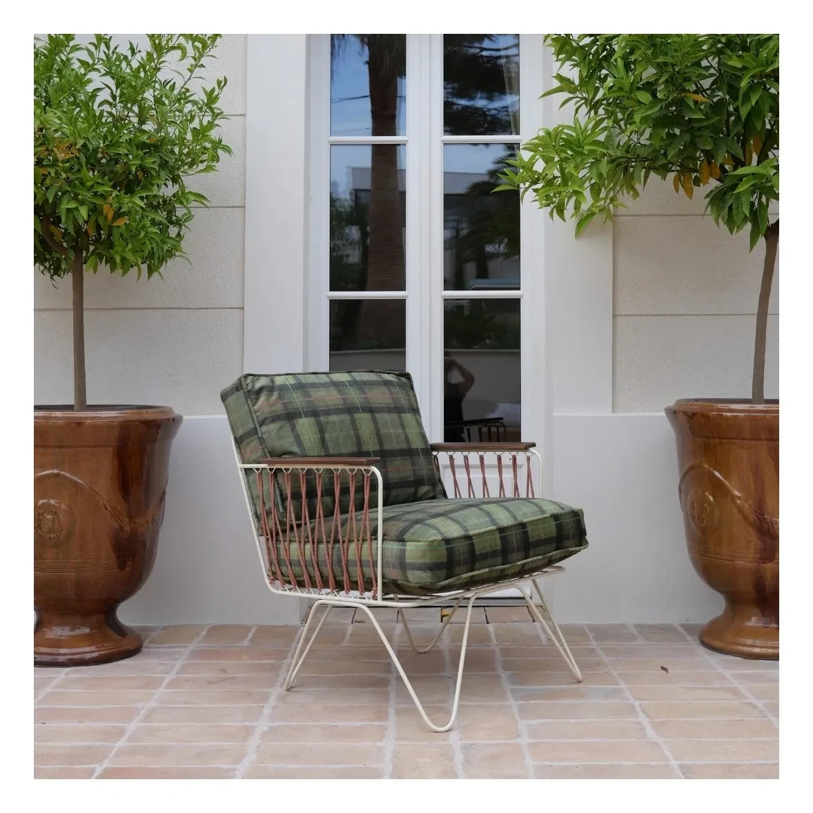 Honoré - Tartan Samt Croisette-Sessel | Grün