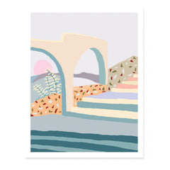 Slowdown Studio – Poster „Terrazzo-Treppe“ – Illustration von Charlie Bennell