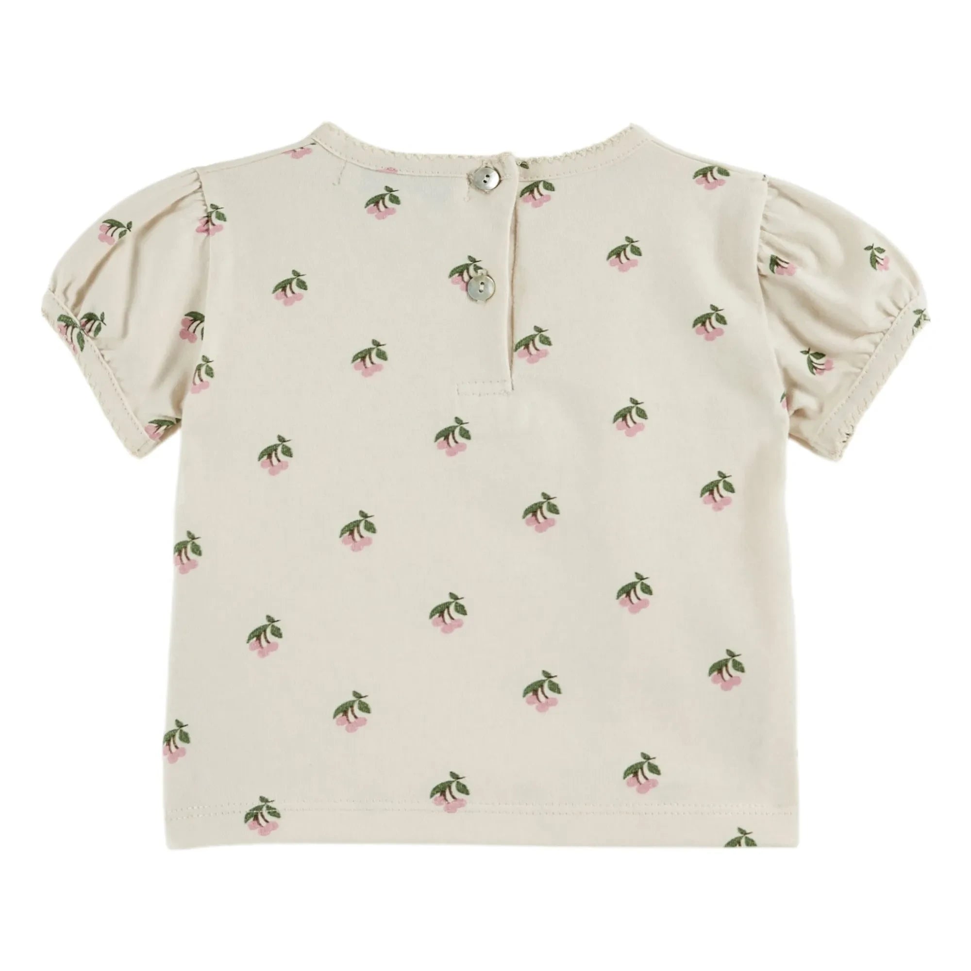 Emile et Ida - Kirsche Bio-Baumwolle Bouffant T-Shirt | Creme