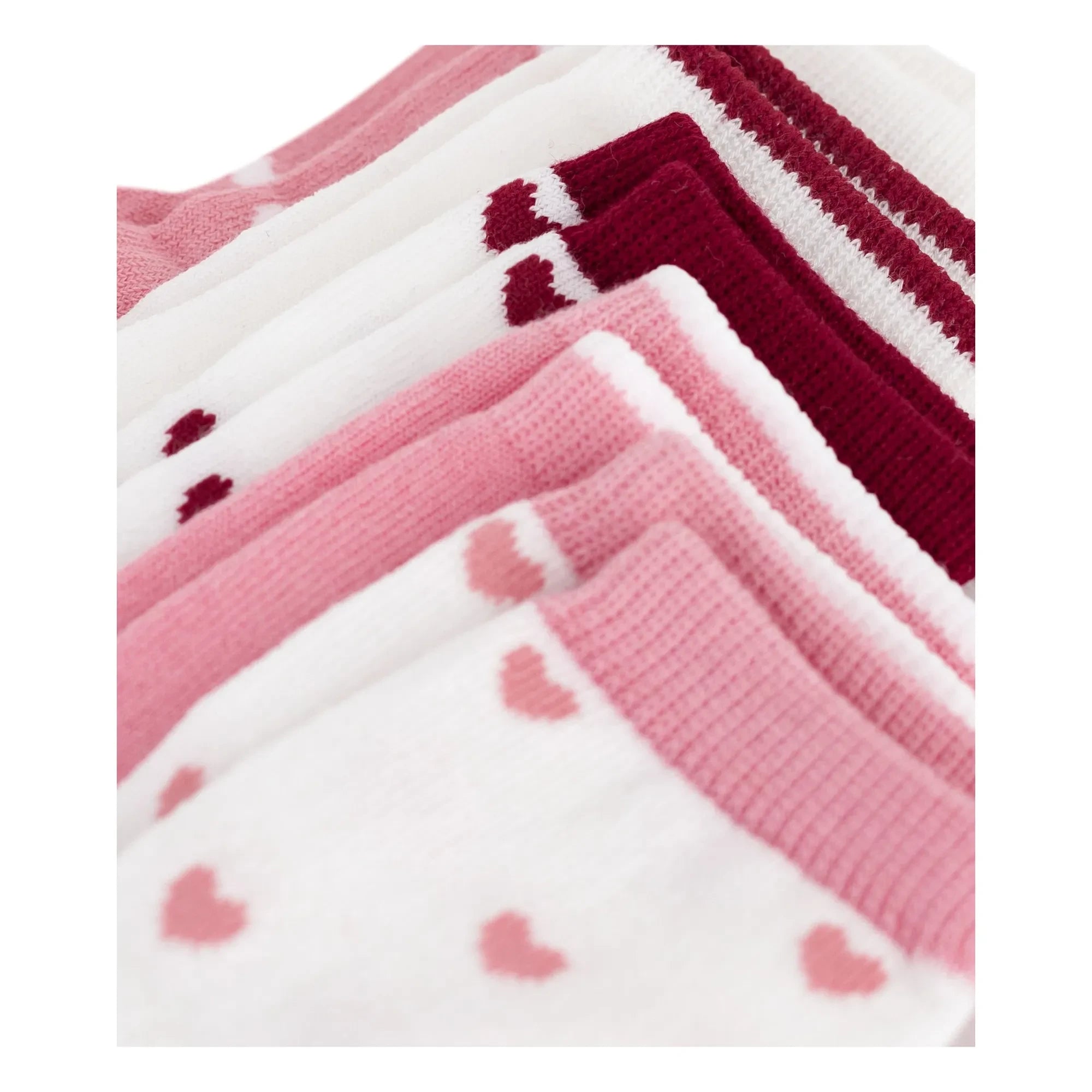 Petit Bateau – 5 Paar Baby-Herzensocken | Rosa