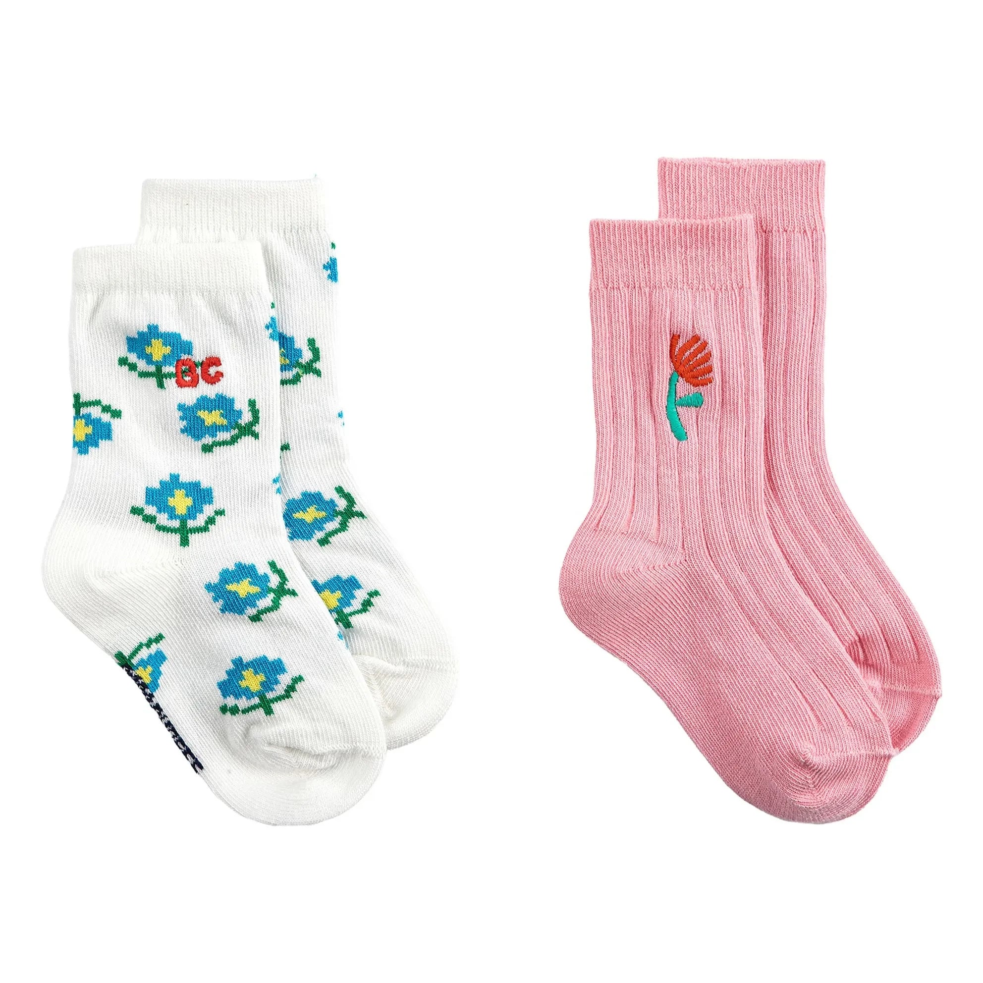 Bobo Choses - 2er-Set Bio-Baumwollsocken mit Blumenmuster | Rosa